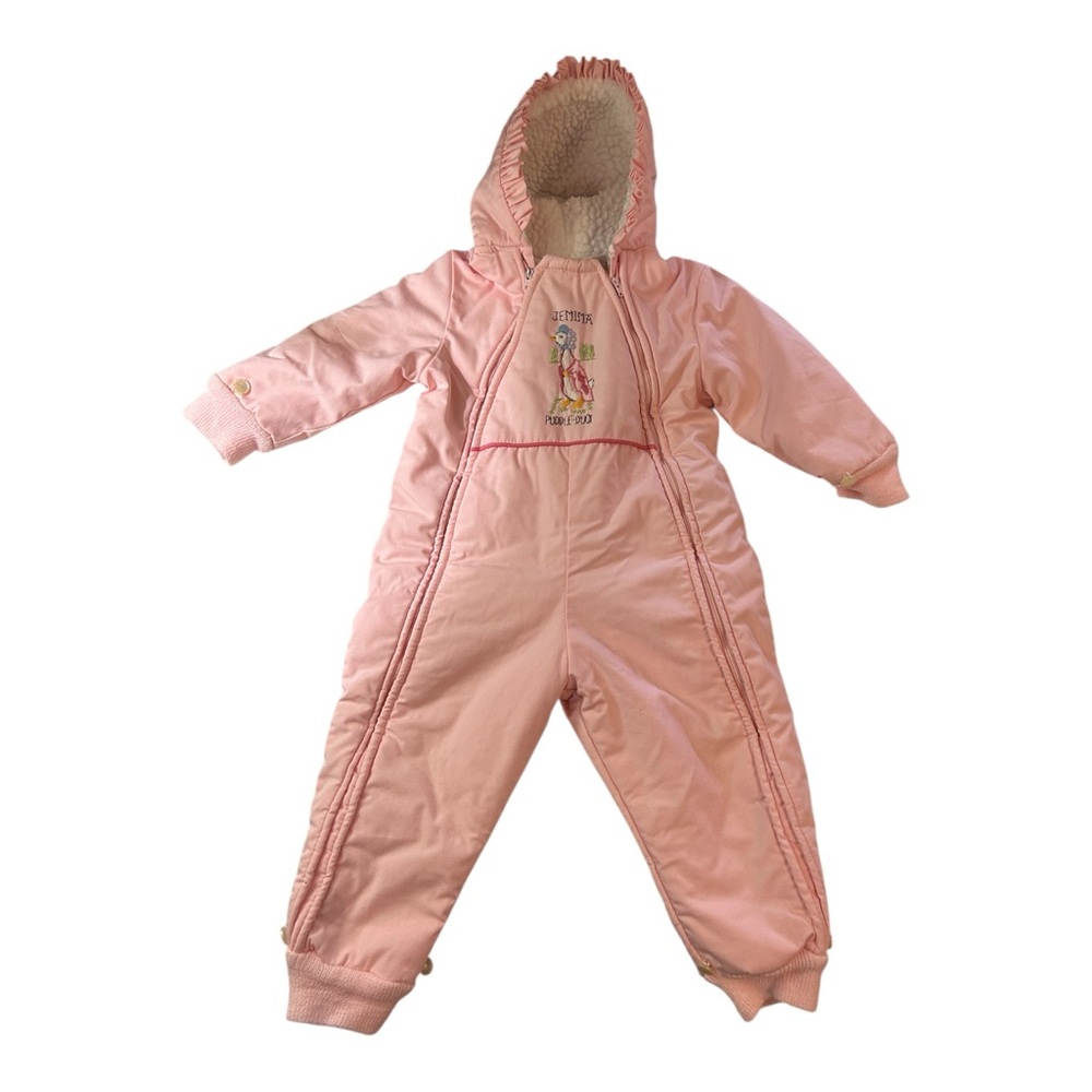 VINTAGE BEATRIX POTTER Quiltex Puddle‎ Duck Pink Snowsuit Infant Embroidered
